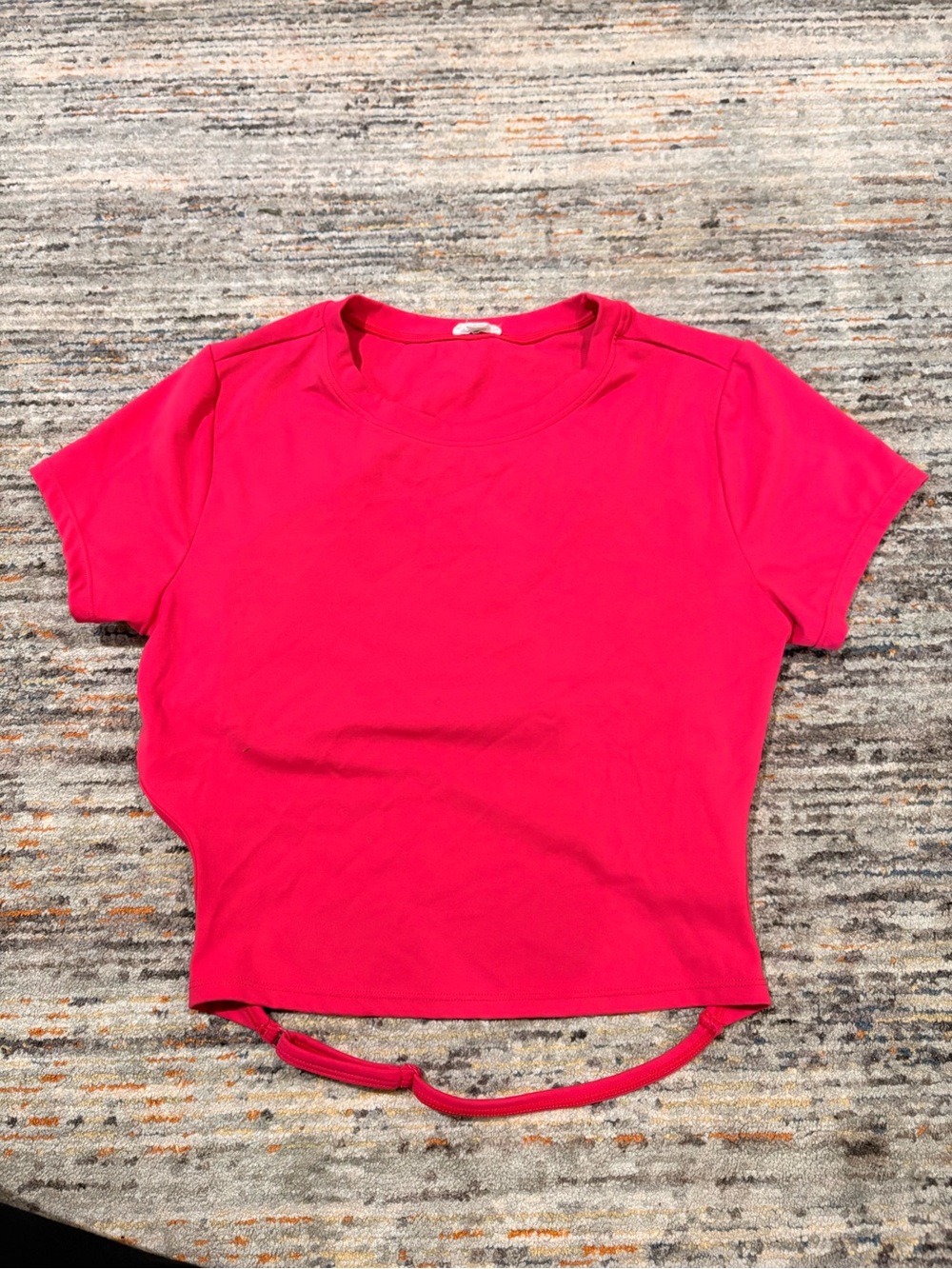 Women’s Short Sleeve Pink Crop Top with Tie Back